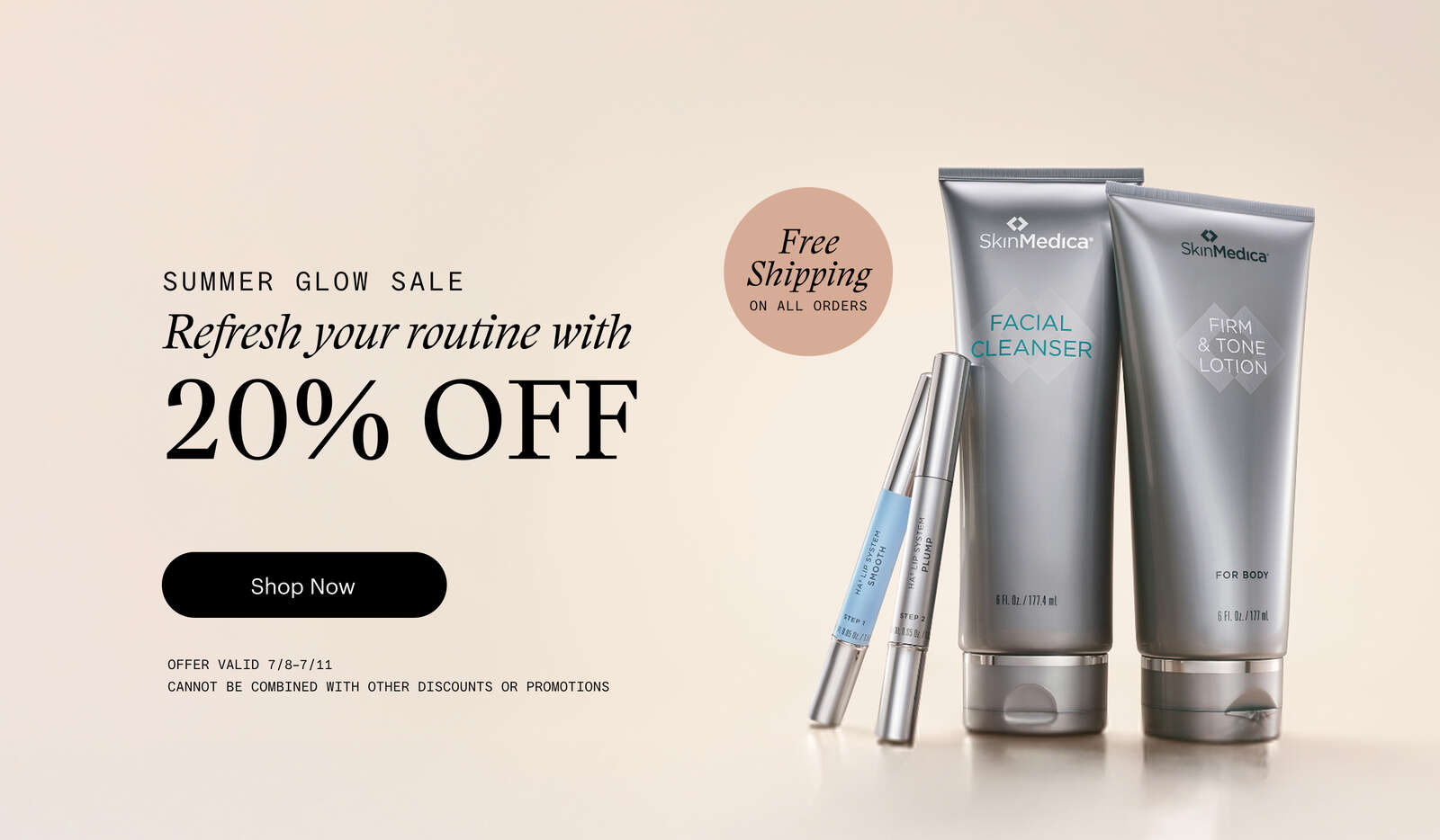 Summer Glow Sale. Refresh your routine with 20% Off.