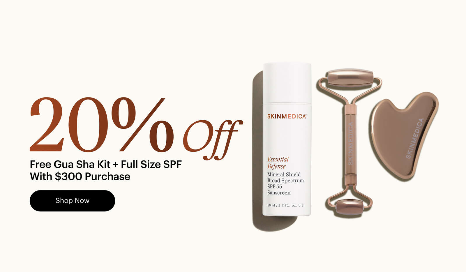 20% Off Sitewide + Free Gua Sha & SPF when you spend $300+